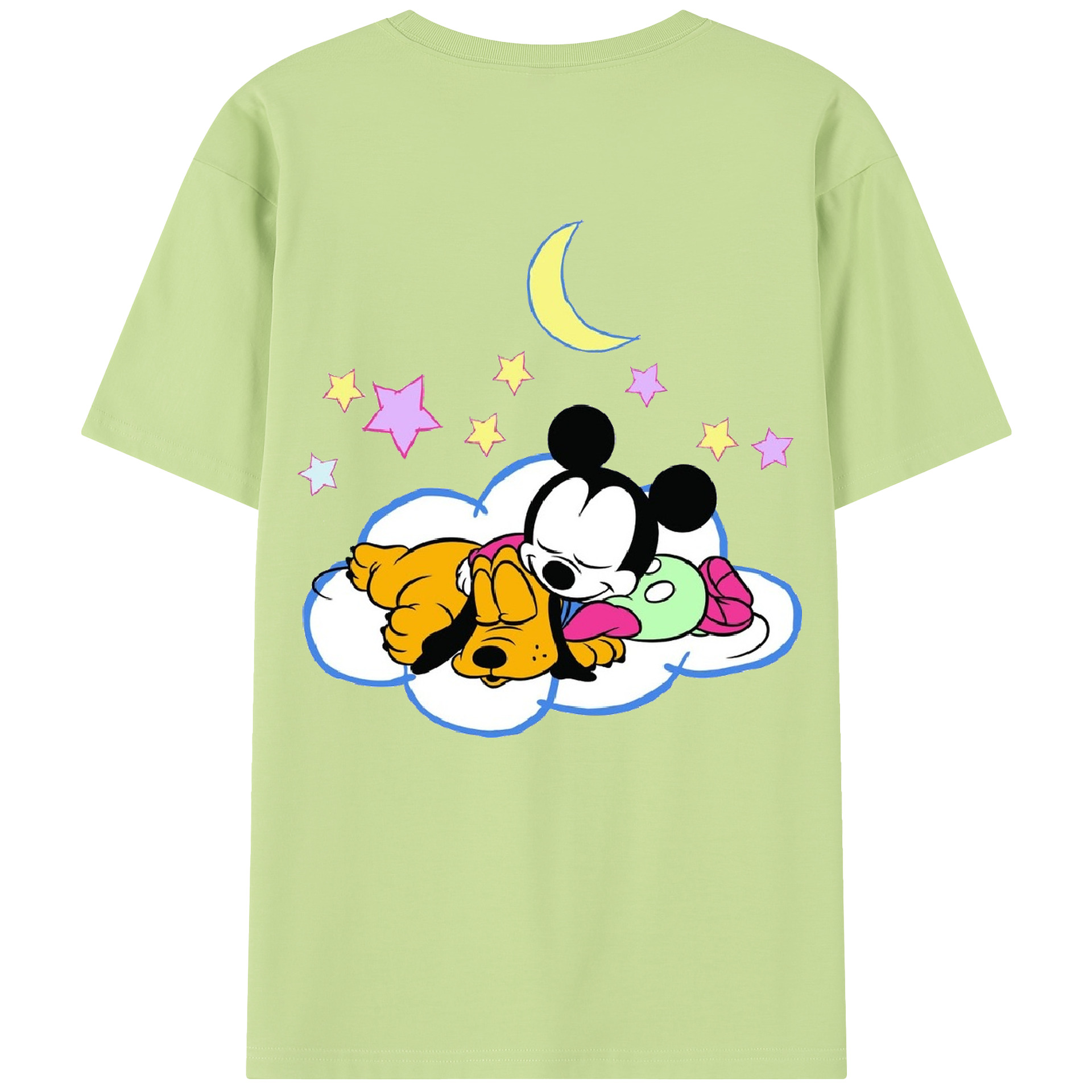 （画像用） ミッキーマウス Mickey Mouse 綿100％半袖Tシャツ（背面プリント）
